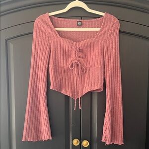 Ribbed Mauve Crop Top